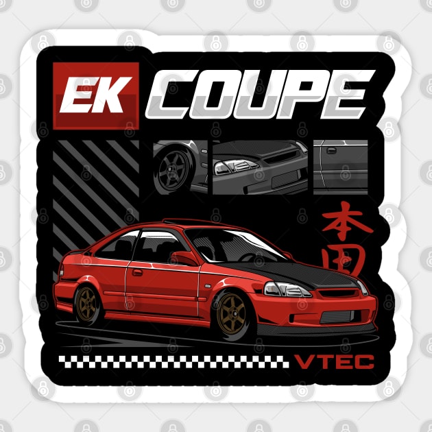 Civic EK Coupe Sticker by squealtires